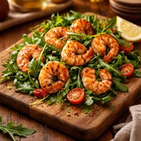 Sauted Shrimp with Arugula