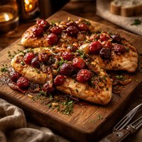 Sauteed Chicken with Oven Dried Grapes