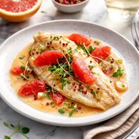 Sauteed Flounder with Red Grapefruit Beurre Blanc
