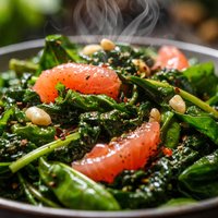 Sauteed Leafy Greens with Grapefruit Vinaigrette