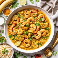 Sauteed Shrimp with Curried Banana Sauce