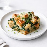 Savory Artichoke and Spinach Bread Pudding