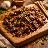 Savory Beef Strips in Soy-Garlic Sauce