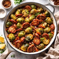 Savory Brussels Sprouts with Smoked Sausage