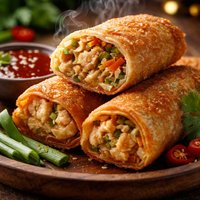 Savory Chicken Egg Rolls with Sweet and Sour Sauce