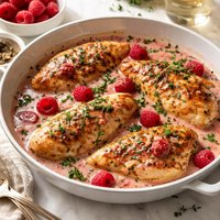 Savory Chicken in Raspberry Cream Sauce