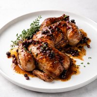 Savory Cornish Hens with a Brandy Currant Glaze