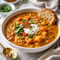 Savory Golden Lentil and Sweet Potato Soup