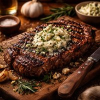 Savory Grilled Steak with Bleu Cheese Garlic Butter