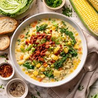 Savoy Cabbage and Corn Chowder
