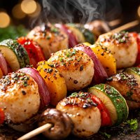 Scallop Veggie Skewers
