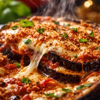 Scalloped Eggplant Aubergine Parmesan