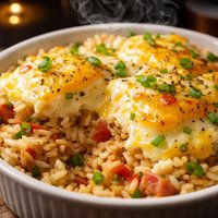 Scalloped Eggs with Rice