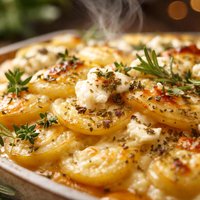 Scalloped Potatoes with Goat Cheese and Herbes De Provence