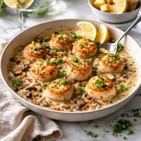 Scallops Bonne Femme Scallops in White Wine Sauce