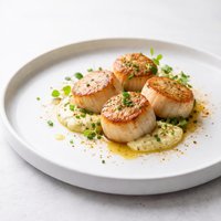 Scallops with Curry Chive Mayonnaise