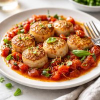 Scallops with Fresh Tomato Sauce