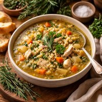 Scarborough Fair Chicken Barley Soup