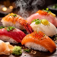 Scattered Sushi with Five Colors