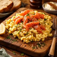 Scrambled Eggs with Herbs and Smoked Salmon