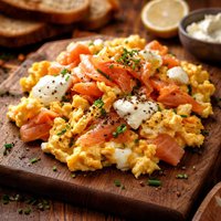 Scrambled Eggs with Lox and Cream Cheese