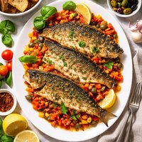 Sea Bass with Sicilian Pepper Sauce