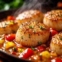Sea Scallops in Sweet Pepper Sauce