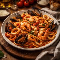 Seafood Pasta with Tomato Sauce