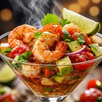 Seafood Salad Martini with Vodka Habanero Dressing
