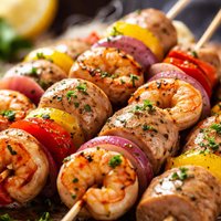 Seafood Sausage Kabobs