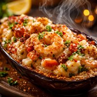 Seafood Stuffed Eggplant Aubergine