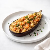 Seafood Stuffed Eggplant Aubergine Casserole