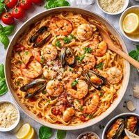 Seafood Tomato Alfredo