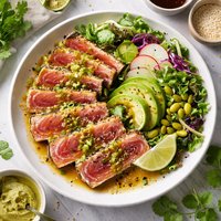 Seared Ahi Tuna Glazed with Wasabi Butter
