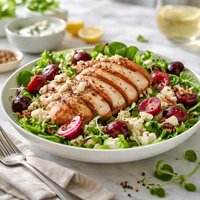 Seared Chicken Salad with Cherries and Goat Cheese Dressing