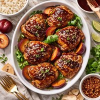 Seared Chicken Thighs with Plum Glaze