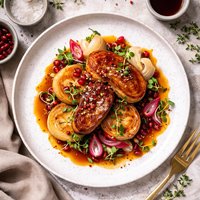 Seared Foie Gras with Braised Turnip and Sherry Sauce