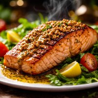 Seared Salmon with Mustard Vinaigrette