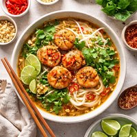 Seared Scallop Thai Noodle Soup
