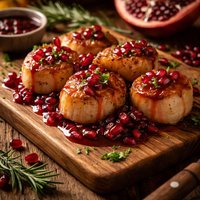 Seared Scallops with Pomegranate Sauce