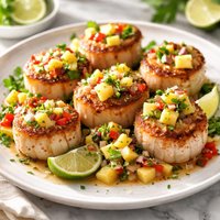Seared Sea Scallops with Tropical Salsa