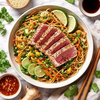 Seared Tuna with Ginger Noodles
