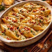 Seaside Stuffed Shells Alfredo Ragu