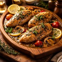 Seasoned Chicken in a Light Wine Sauce