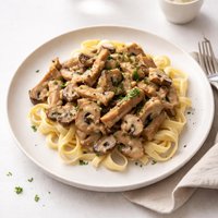 Seitan and Mushroom Stroganoff Vegan