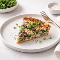 Self Crusting Mushroom and Spinach Quiche