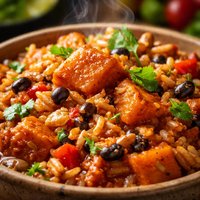 Senegalese Sweet Potato Rice and Beans Stew
