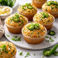 Serrano Chili and Cilantro Cornbread Muffins