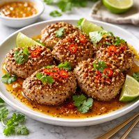 Sesame Coated Pork Medallions with Thai Style Citrus Glaze