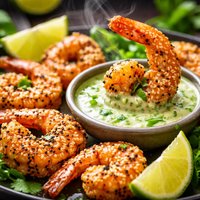 Sesame Crusted Shrimp with Cilantro Lime Sauce